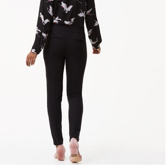 LOFT Tall Skinny Pants Julie Fit Dressy Workwear Trouser Cigarette Pant Navy 8T - Picture 2 of 10